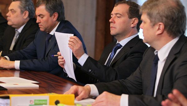 Президент РФ Д.Медведев встретился с лидерами политических партий