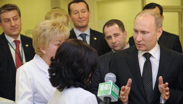 Премьер-министр РФ В.Путин посетил Больницеу скорой медицинской помощи