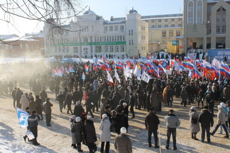 В российских городах прошла череда митингов в поддержку Владимира Путина