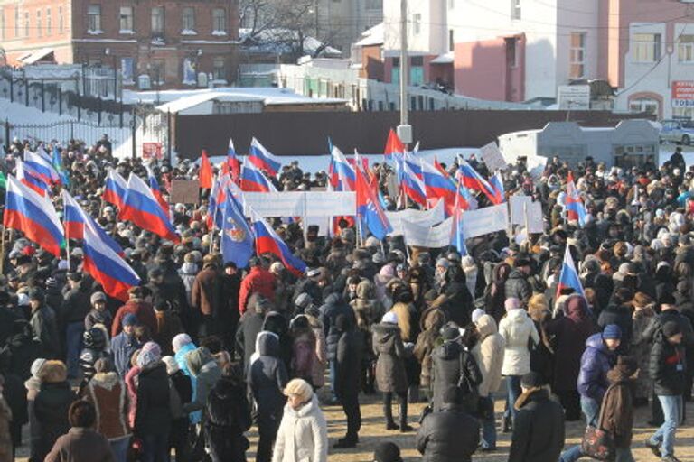 В российских городах прошла череда митингов в поддержку Владимира Путина