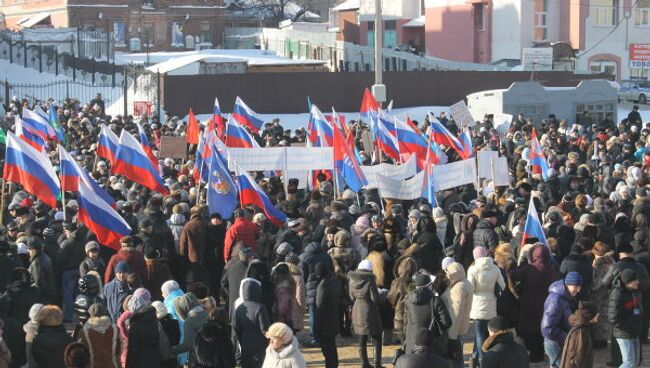 В российских городах прошла череда митингов в поддержку Владимира Путина