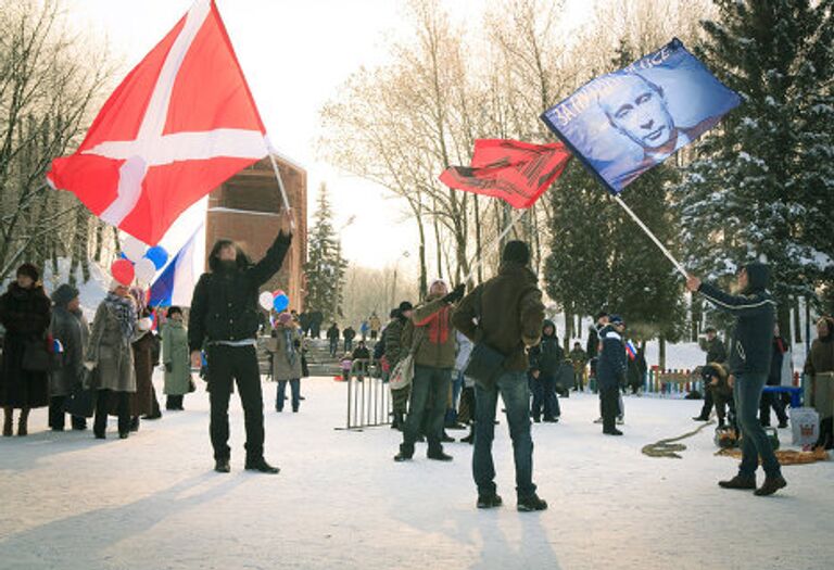 В российских городах прошла череда митингов в поддержку Владимира Путина