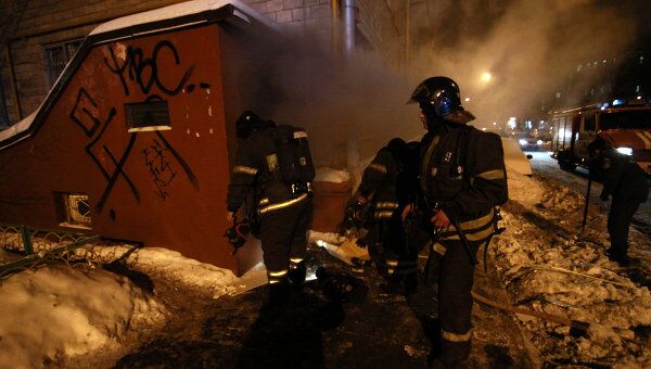 Пожар в подвале дома в Москве