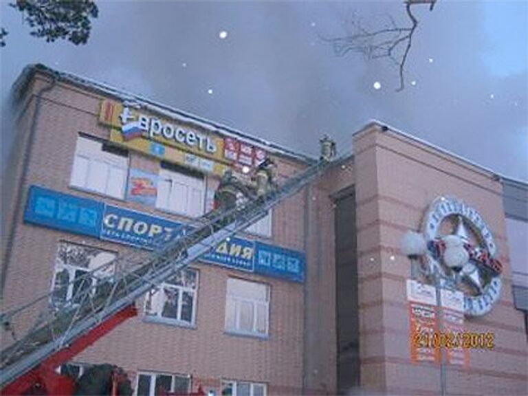 Пожар в торговом центре в Лесосибирске Красноярского края