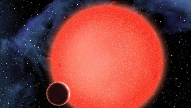 Водный мир GJ 1214b, обращающийся вокруг красного карлика в созвездии Змееносца. Архивное фото