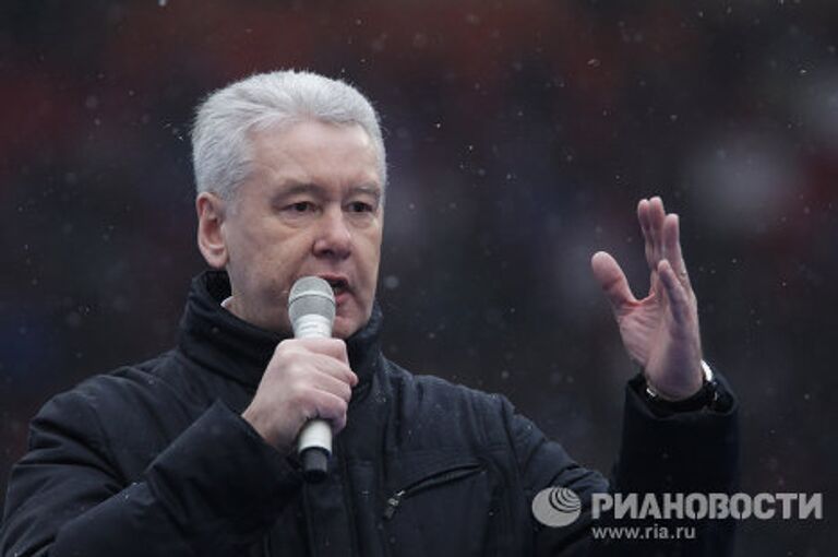 Сергей Собянин на митине Защитим страну! в поддержку В.Путина