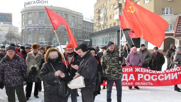 Участники митинга за Зюганова в Воронеже