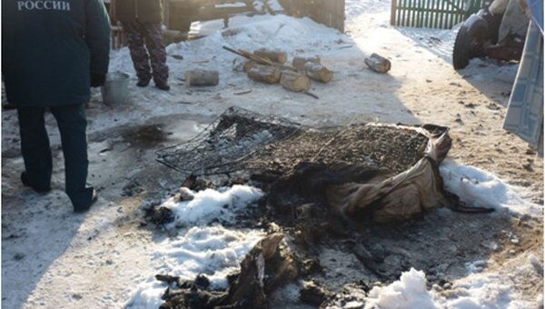 Пожар в частном доме в Курганской области
