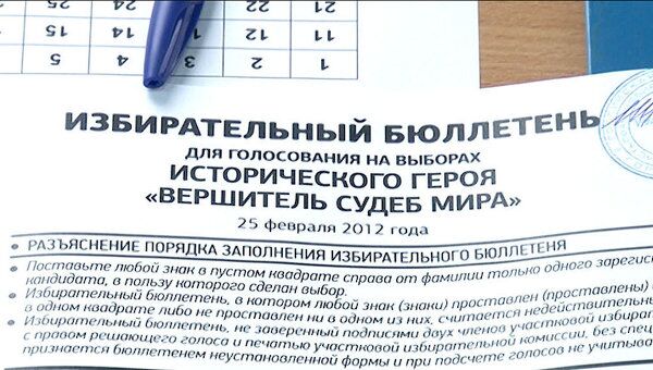 Москвичи выбрали Петра Первого на репетиции президентских выборов 
