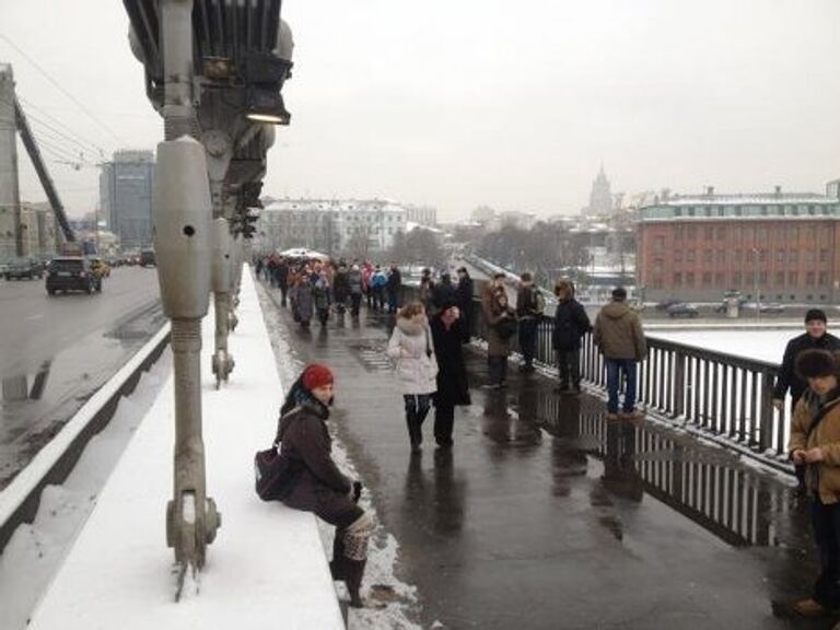 Акция Живая цепь на Садовом кольце в Москве 