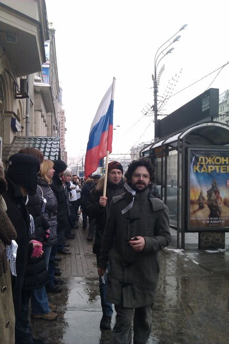 Акция Живая цепь на Садовом кольце в Москве 