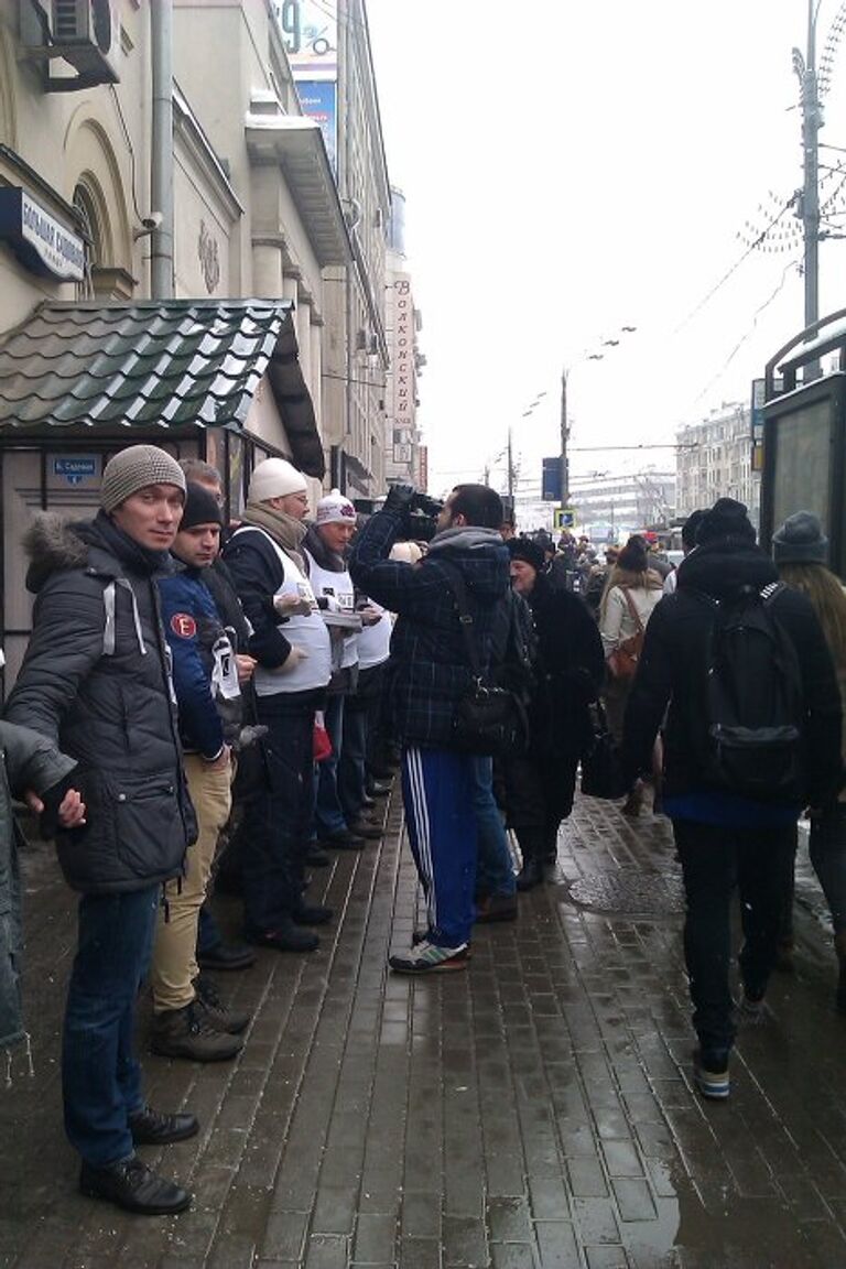 Акция Живая цепь на Садовом кольце в Москве 