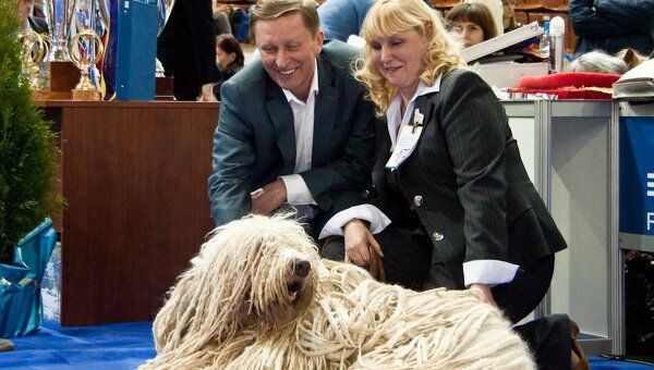Сергей Иванов на выставке собак в Москве