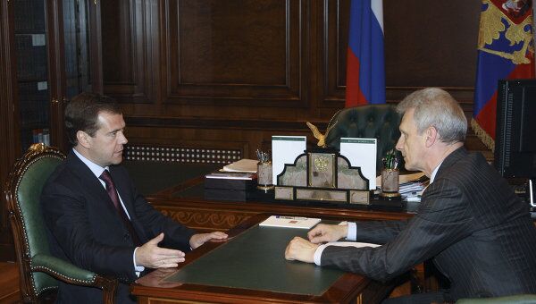Встреча президента РФ Дмитрия Медведева с министром образования и науки РФ Андреем Фурсенко