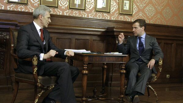 Президент России Д.Медведев провел рабочую встречу с министром образования и науки РФ А.Фурсенко