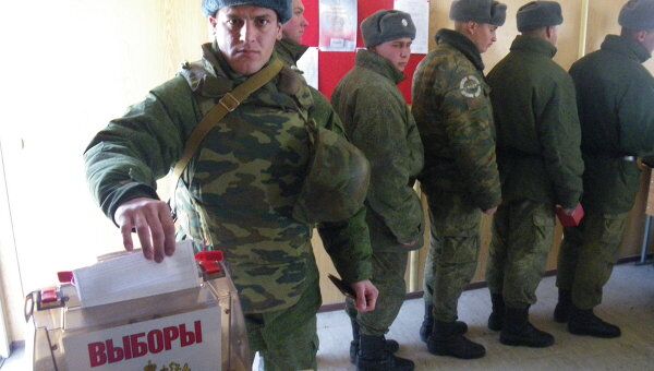 Досрочные выборы президента РФ на 4-й военной базе в Южной Осетии 