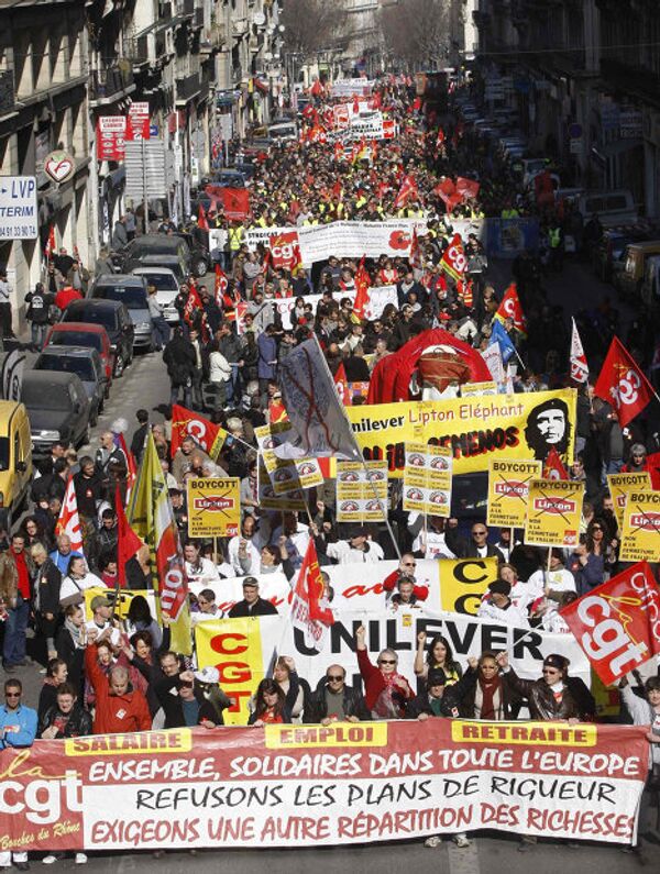 Акция протеста в Марселе