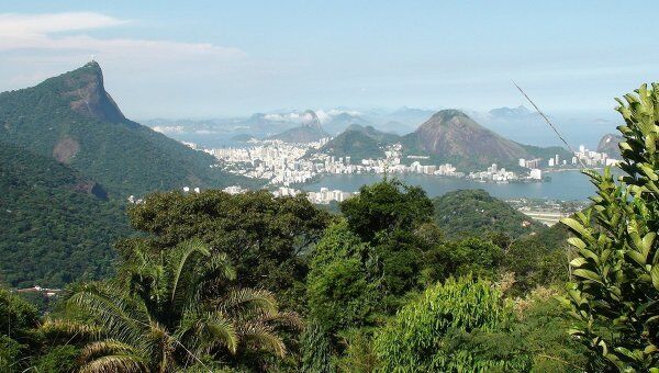 Виды Рио-де-Жанейро из национального парка Тижука, Бразилия. Архив