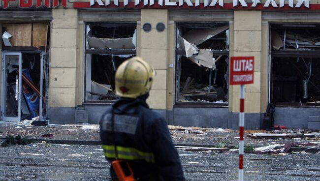 Взрыв газового баллона в ресторане Харбин в Санкт-Петербурге