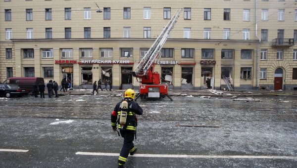 Взрыв газового баллона в ресторане Харбин в Санкт-Петербурге