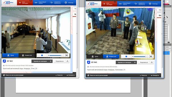 Скрин-шоты с камер видеонаблюдения на выборах президента РФ