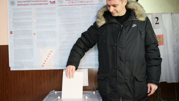 Голосование кандидата в президенты РФ М. Прохорова