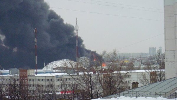 Пожар на юго-востоке Москвы 