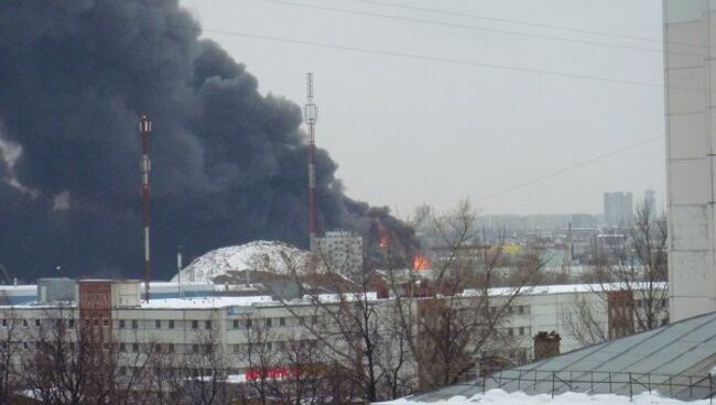 Пожар на юго-востоке Москвы 