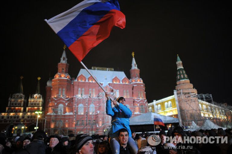 Митинг в поддержку В.Путина на Манежной площади