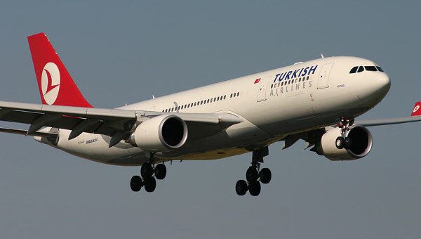 Самолет авиакомпании Turkish airlines