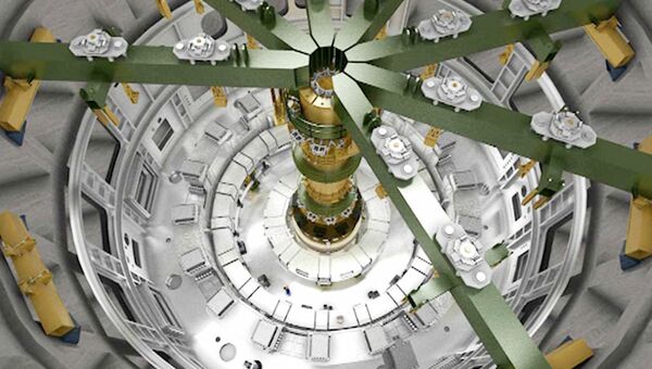 Процесс сборки термоядерного реактора ИТЭР. Архивное фото