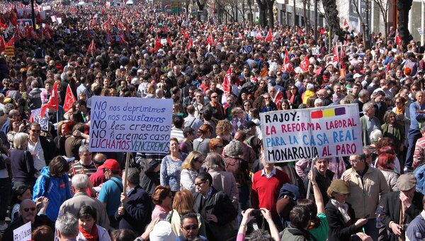 Акция протеста против трудовой реформы в Испании