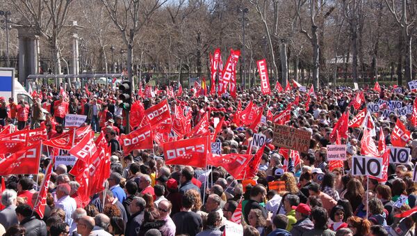 Акция протеста против трудовой реформы в Испании. Архивное фото