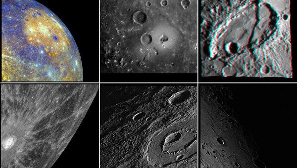Фотографии поверхности Меркурия с борта зонда «Мессенджер»