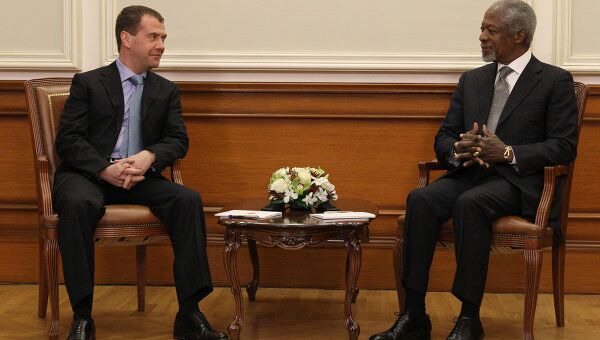 Встреча Д. Медведева и К. Аннана в Москве
