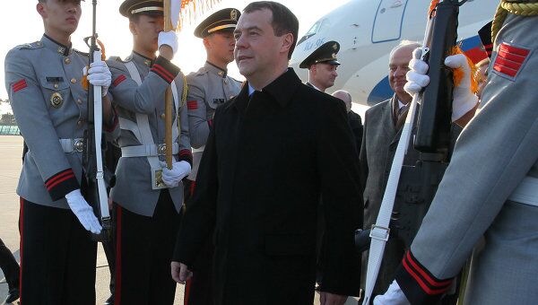 Президент РФ Д.Медведев прибыл в Сеул
