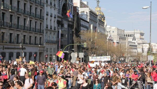 Всеобщая забастовка против трудовой реформы в Мадриде