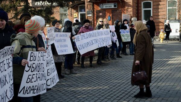 Пикет против убийства бездомных животных Томск