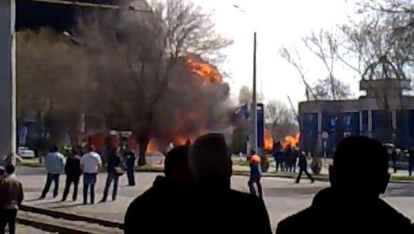 Пожар на АЗС в Ташкенте