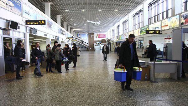 Вестибюль аэропорта Рощино в Тюмени.