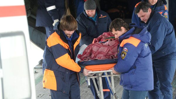 Спецборт МЧС с раненым в катастрофе под Тюменью