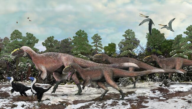 Самый прекрасный ящер Yutyrannus huali, обитавший на территории современного Китая примерно 125 миллионов лет назад