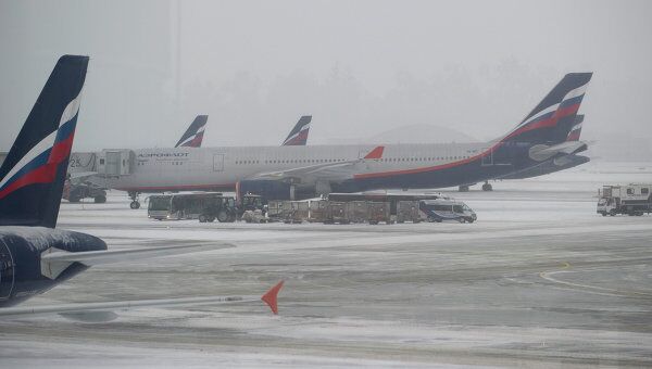 Двадцать один самолет ушел на запасные аэродромы из-за снега в Москве