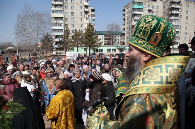 Воскресная проповедь владыки на пороге храма Благовещения Пр