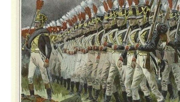 Французы атакуют. Русская кампания 1812 года. Рисунок 1896 года