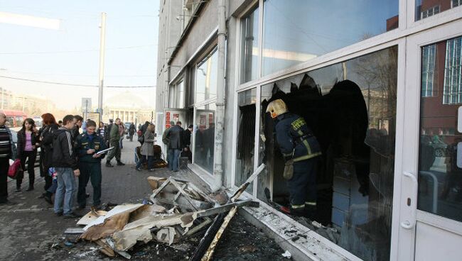 Пожар в здании в центре Новосибирска