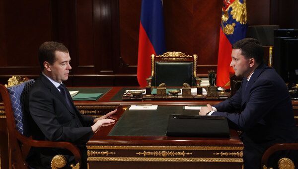 Президент РФ Д.Медведев провел встречу с губернатором Ямало-Ненецкого АО Д.Кобылкиным