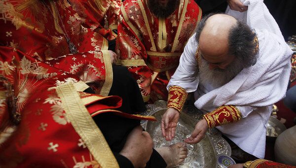 Церемония омовения ног в Иерусалиме