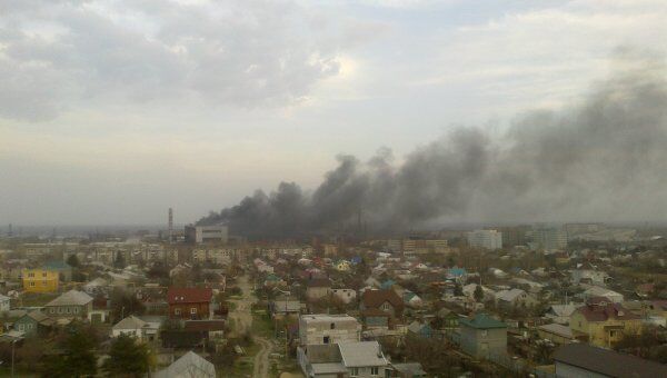 Пожар на тренсформаторной подстанции металлургического завода в Волгограде