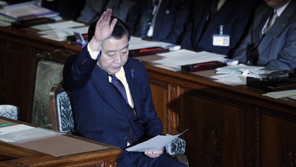 Премьер-министр Японии Ёсихико Нода на заседании парламента Японии